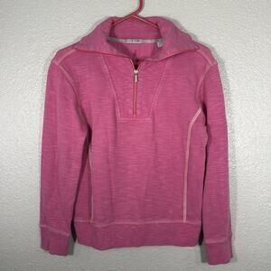 Tommy Bahama Tencel Pullover Womens XS Pink Mock Neck 1/4 Zip Long Sleeve Shirt